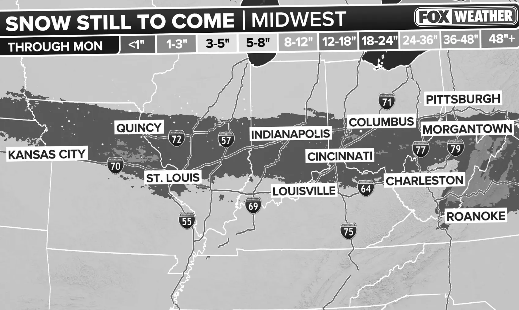 Другий з трьох штормів поширює зимовий мікс у Огайо-Веллі, націлюється на середній захід та північну частину США снігом і льодом.