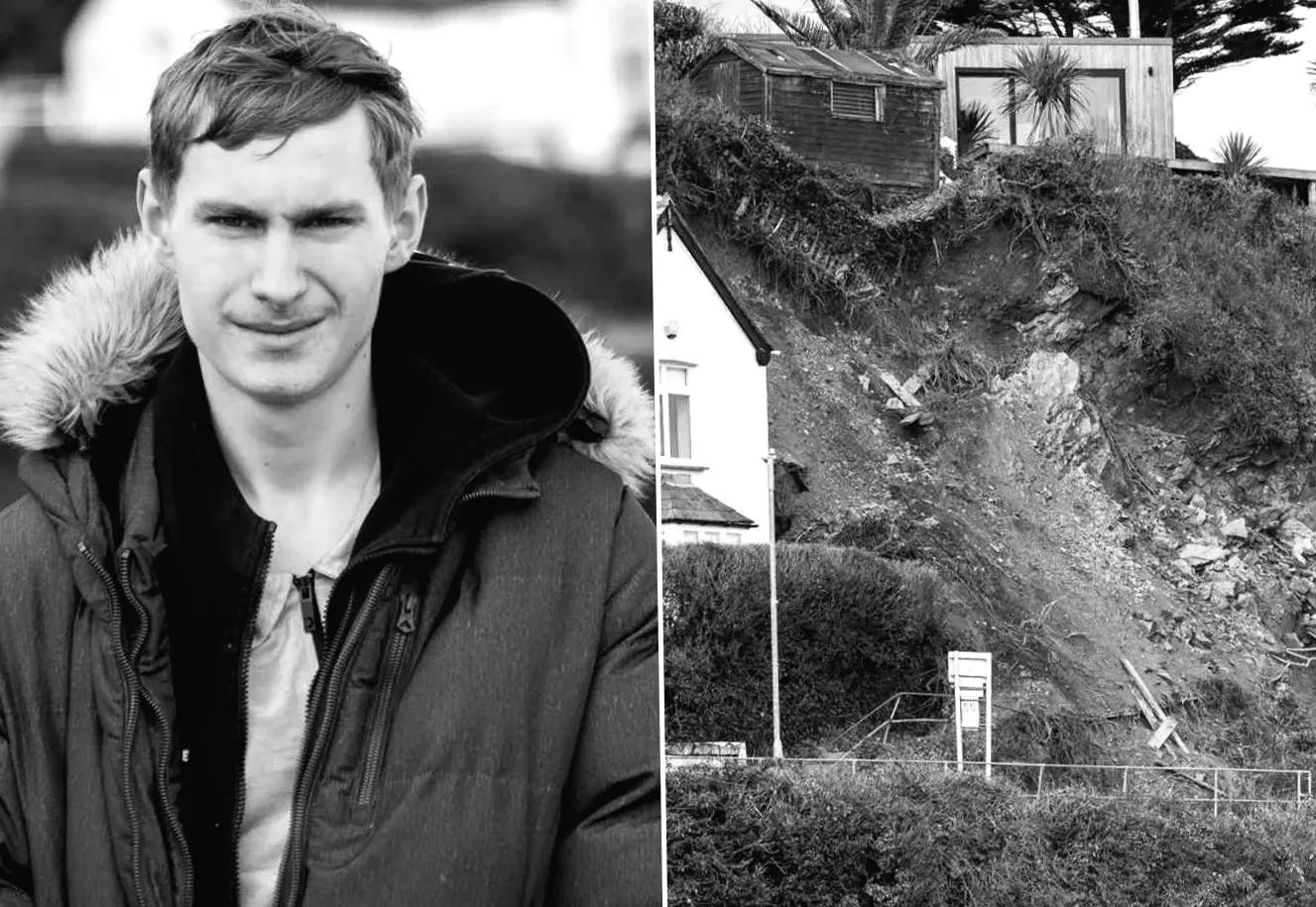 Юнак, 20 років, каже, що уникнув смерті "на волосину", коли скеля раптово обвалилася під час прогулянки.