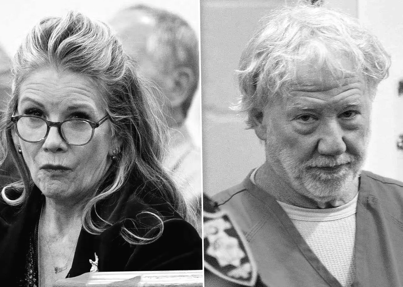 Меліса Гілберт підтримує чоловіка Тімоті Басфілда на суді за звинуваченням у сексуальних злочинах проти дітей.